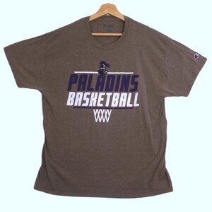 Champion Furman Paladins Basketball T-Shirt Size L Gray Short Sleeve